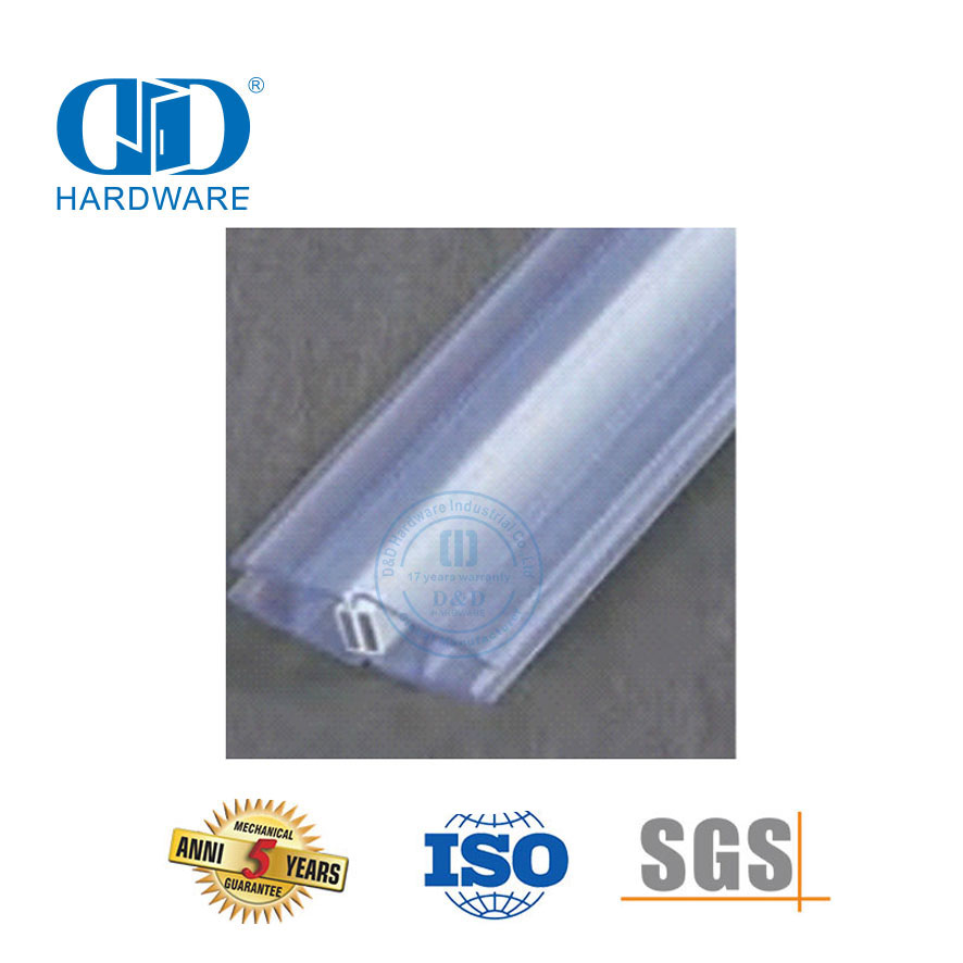 Tira de sellado magnético Puerta de vidrio Tira de sellado de plástico PVC impermeable Accesorios de baño-DDWS001