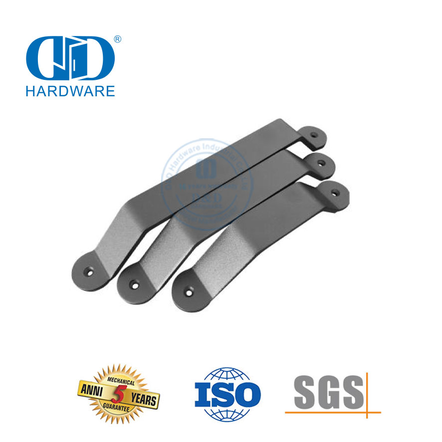 Manija de puerta de granero negra de estilo popular de madera de acero inoxidable, fabricante de manijas de puerta de madera para exteriores, manija de un solo lado-DDBD121