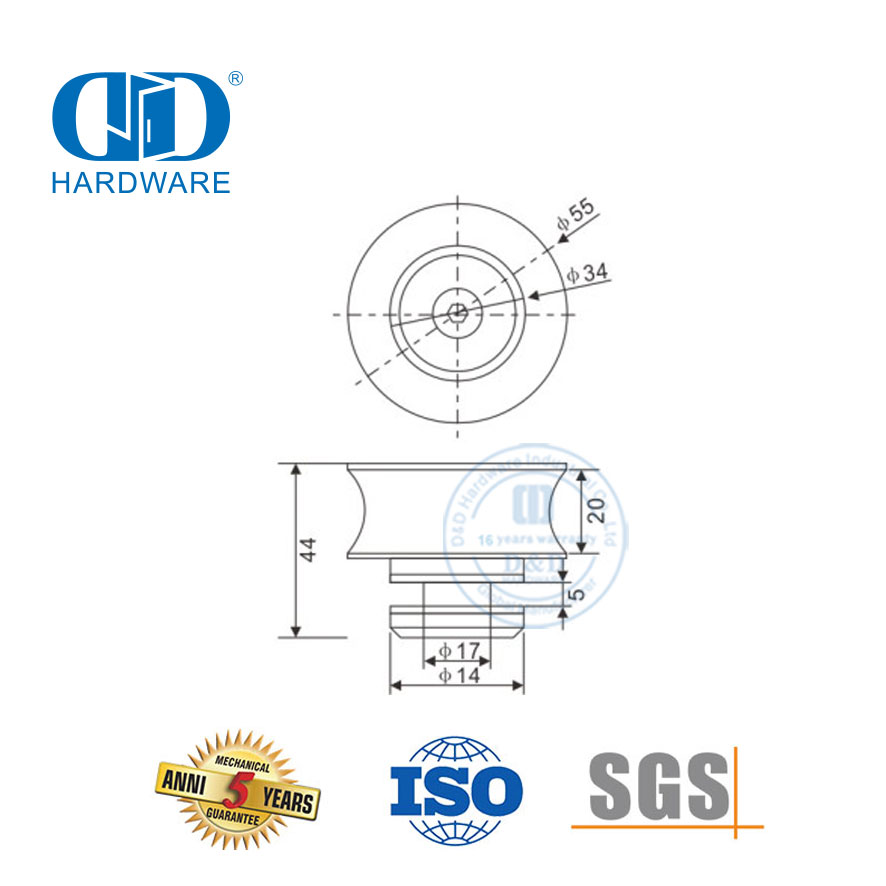 Herrajes para puertas corredizas de acero inoxidable Herrajes para construcción Herrajes para puertas Herrajes para puertas Accesorios de vidrio para puertas de baño-DDGS108