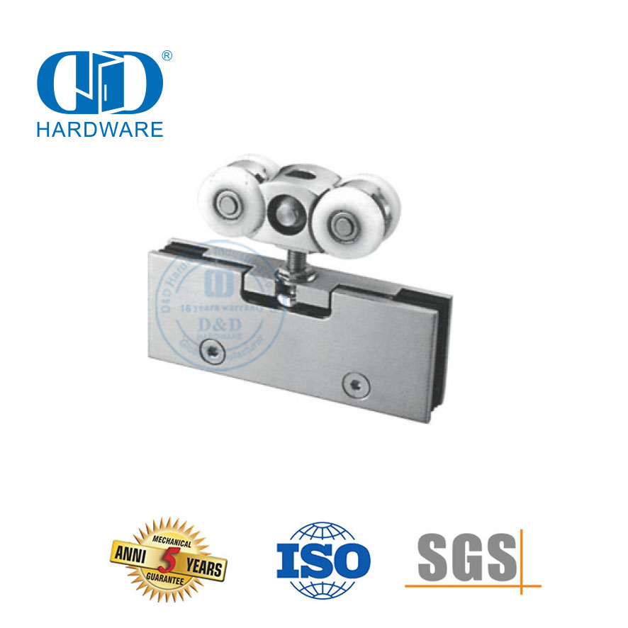 Fabricante de China, abrazadera de puerta, acero inoxidable, hierro, puerta de ducha, rodillo, puerta corredera, tubo, herrajes de vidrio para baño-DDGS137