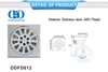 Drenaje de brida de piso de ducha cuadrado de acero inoxidable Desagüe de piso de ducha de inodoro de baño-DDFD0012