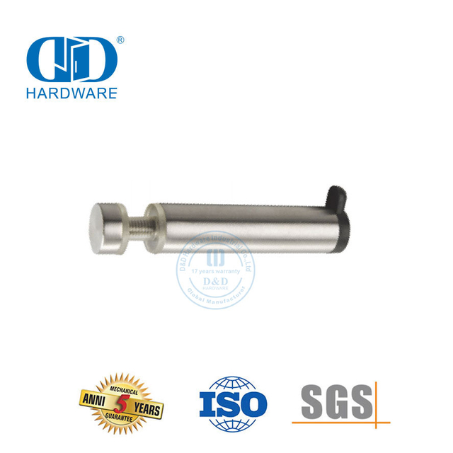 Hardware de baño de acero inoxidable Abrazadera de vidrio Clip Tope de puerta de vidrio con gancho-DDWC005