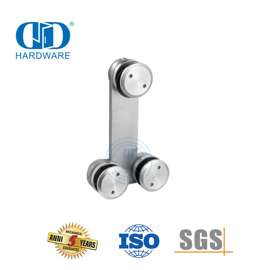 Conector de vidrio horizontal en T de acero inoxidable Herrajes para puertas corredizas pivotantes de puerta de vidrio-DDGP018