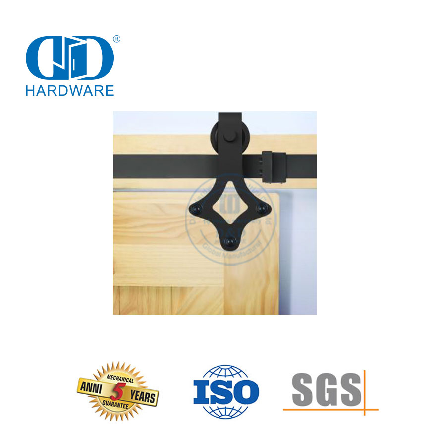 Herrajes para puertas corredizas de granero de acero inoxidable, herrajes para puertas, juego de rieles, herrajes de acero para garaje-DDBD003