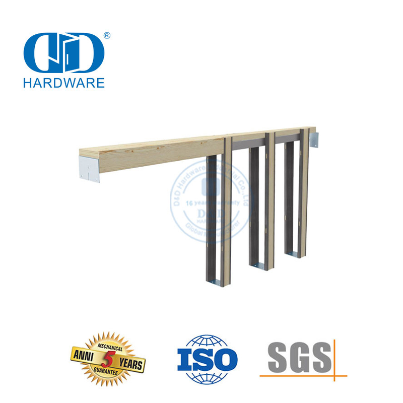 Herrajes para puerta de madera de granero de acero inoxidable, herrajes para marco de puerta de bolsillo para puerta de 48 pulgadas de ancho-DDBD062