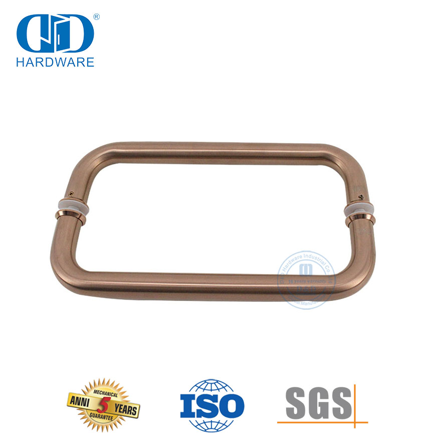 Tirador redondo tubular para puerta de vidrio de ducha de acero inoxidable-DDPH007-A-RG