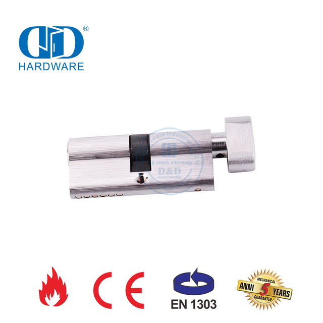 EN 1303 Cilindro de cerradura con giro de pulgar en cromo satinado con llave-DDLC004-70mm-SC