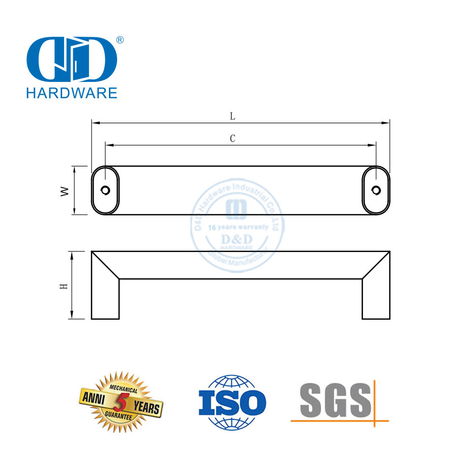 Tirador cuadrado para gabinete de cocina, manija para muebles, accesorios para gabinetes de cocina modernos, manija de cocina Simple-DDFH040