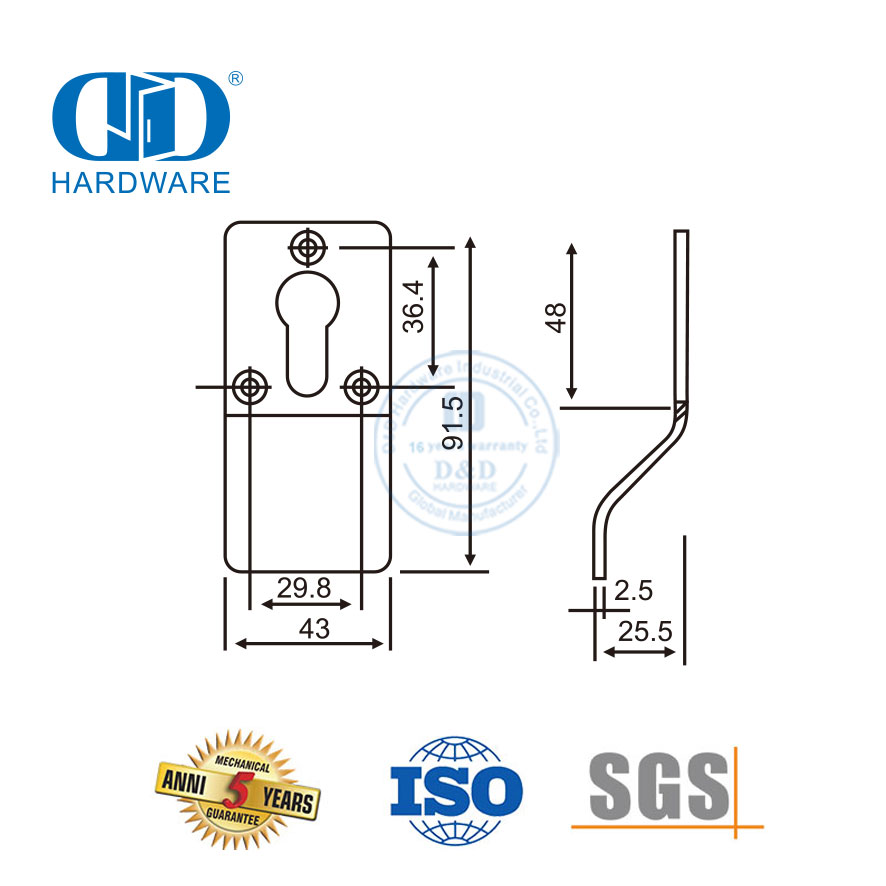 Herrajes para muebles empotrados de acero inoxidable 304 316 Tirador empotrado oculto-DDFH012