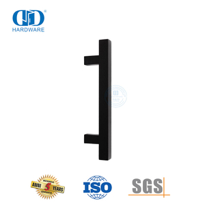 Tirador cuadrado espalda con espalda de acero inoxidable para puertas de ducha sin marco de vidrio pesado-DDPH033-MB