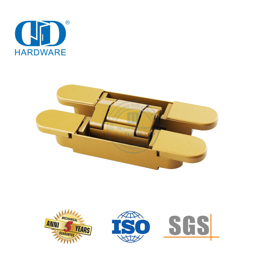 Accesorios de hardware de construcción ocultos 3D de aleación de zinc de alta seguridad que ajustan la bisagra de puerta de acero de madera de 180 grados-DDCH008-G40