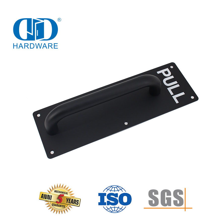 Accesorios de hardware de acero inoxidable Placa de señal de puerta Empuje personalizado Tirador de puerta de vidrio Interiror residencial Manija-DDPH023