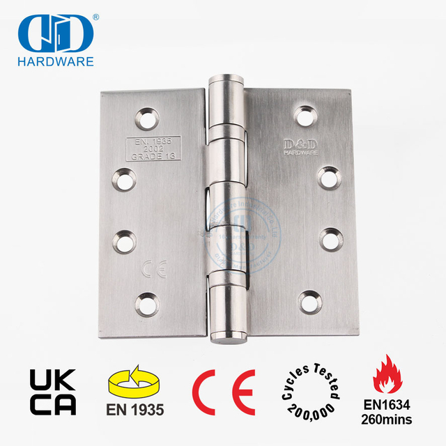Bisagra de puerta de madera de oficina a tope oculta con certificación CE de grado 13 de acero inoxidable ignífugo de alta calidad -DDSS001-CE-4x4x3mm