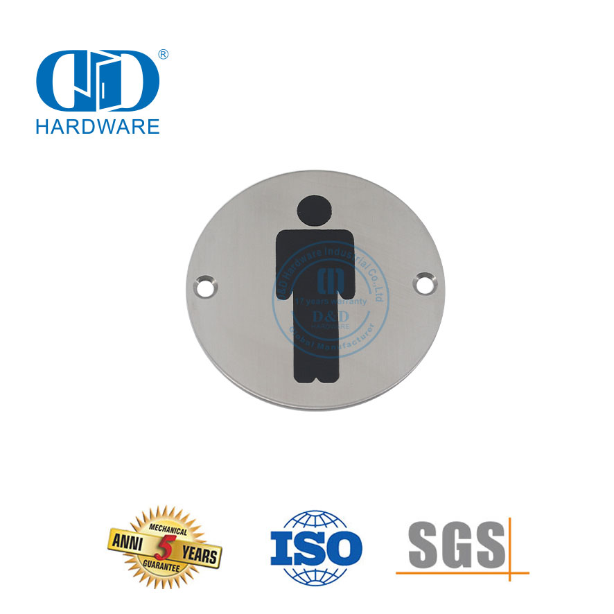 Placa de letrero para colgar con firma de fuego de acero inoxidable, placa de letrero para baño masculino, placa de letrero para inodoro-DDSP001