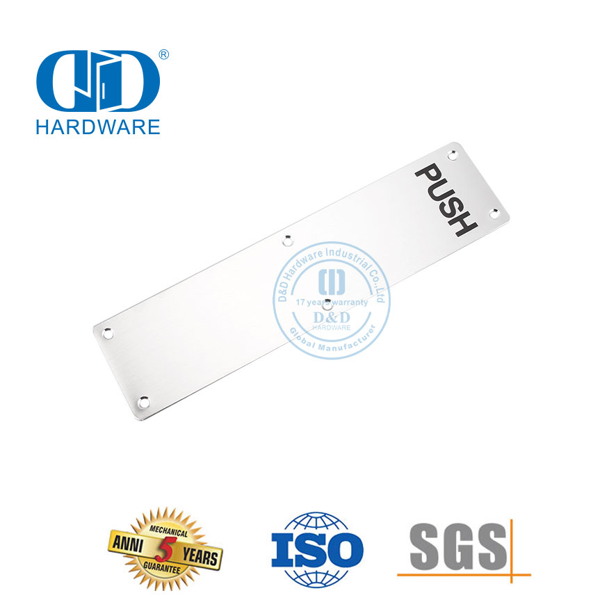 Placa de identificación de puerta de acero inoxidable con empuje moderno, placa de señal para el hogar, baño, baño, puerta de entrada, placa de firma-DDSP005