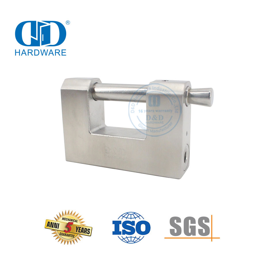 Candado de puerta de acero de madera y metal no cortable de alta seguridad con vaso de pasador duradero de acero inoxidable-DDPL008-80mm