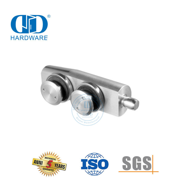 Parche pivotante de acero inoxidable sobre panel Hardware de vidrio pivotante-DDGP005