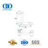Puerta batiente de esquina de pared de vidrio de acero inoxidable, montaje sobre panel, hardware de vidrio pivotante-DDGP009