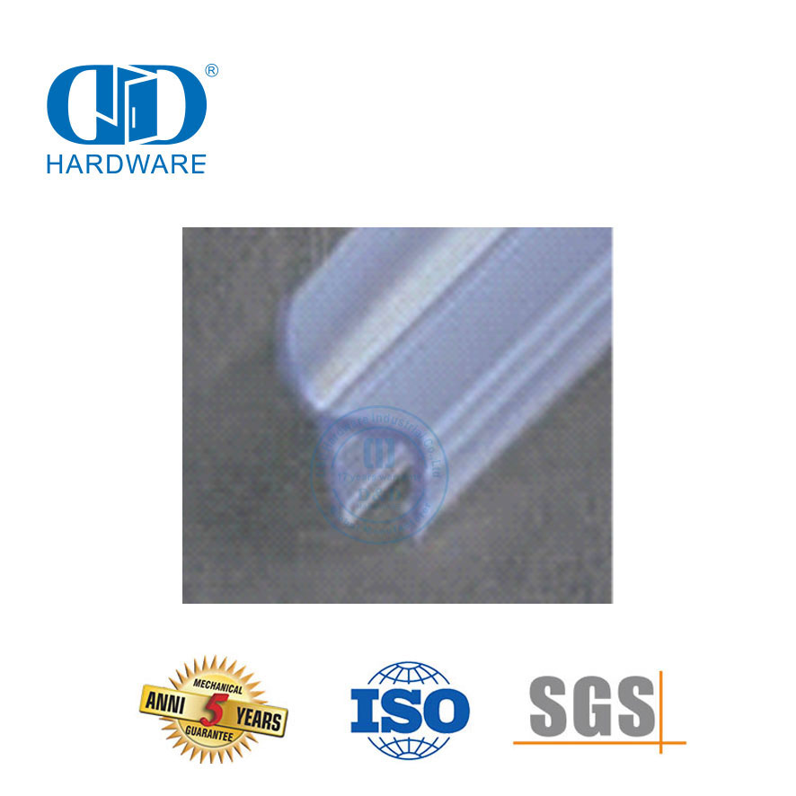 Tira de sellado de puerta de vidrio de goma Tira de sellado de puerta de ducha de vidrio de hotel de PVC impermeable para 8-12 mm-DDWS007