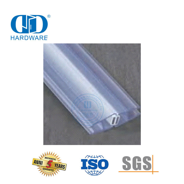 Tira de sellado magnético Puerta de vidrio Tira de sellado de plástico PVC impermeable Accesorios de baño-DDWS001