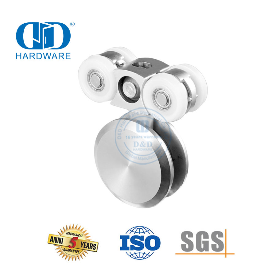 Colgador de puerta corredera Accesorios de baño de acero inoxidable Herrajes de vidrio Herrajes para puerta para puerta corredera-DDGS131
