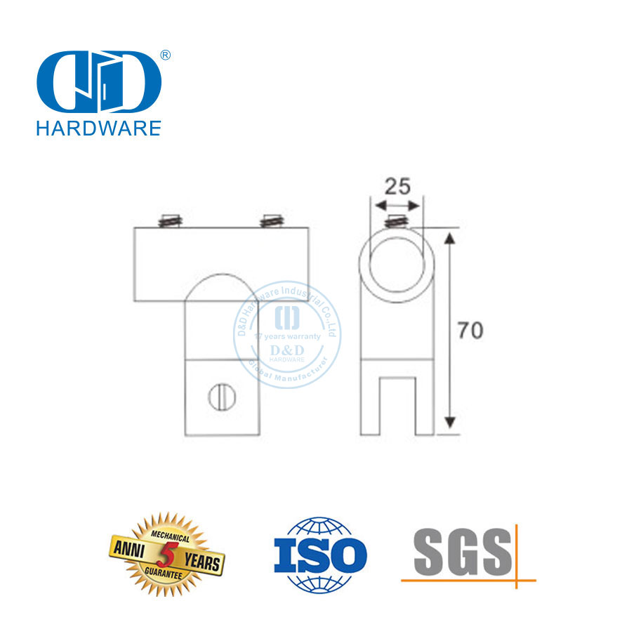 Conector de panel de vidrio de acero inoxidable Conector de vidrio para baño Instalación de sistema de cubículo de ducha comercial-DDSC027