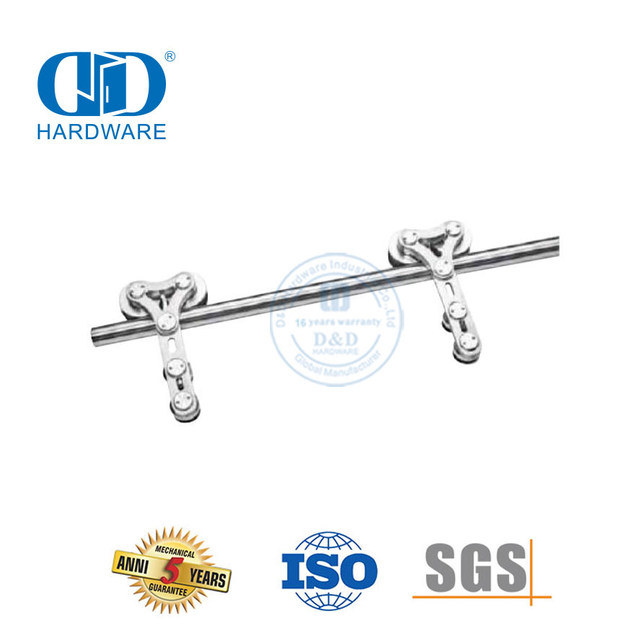 Kits de puertas dobles de gabinete de casa de acero inoxidable, herrajes para puertas de granero de vidrio deslizante, accesorios para puertas-DDBD047