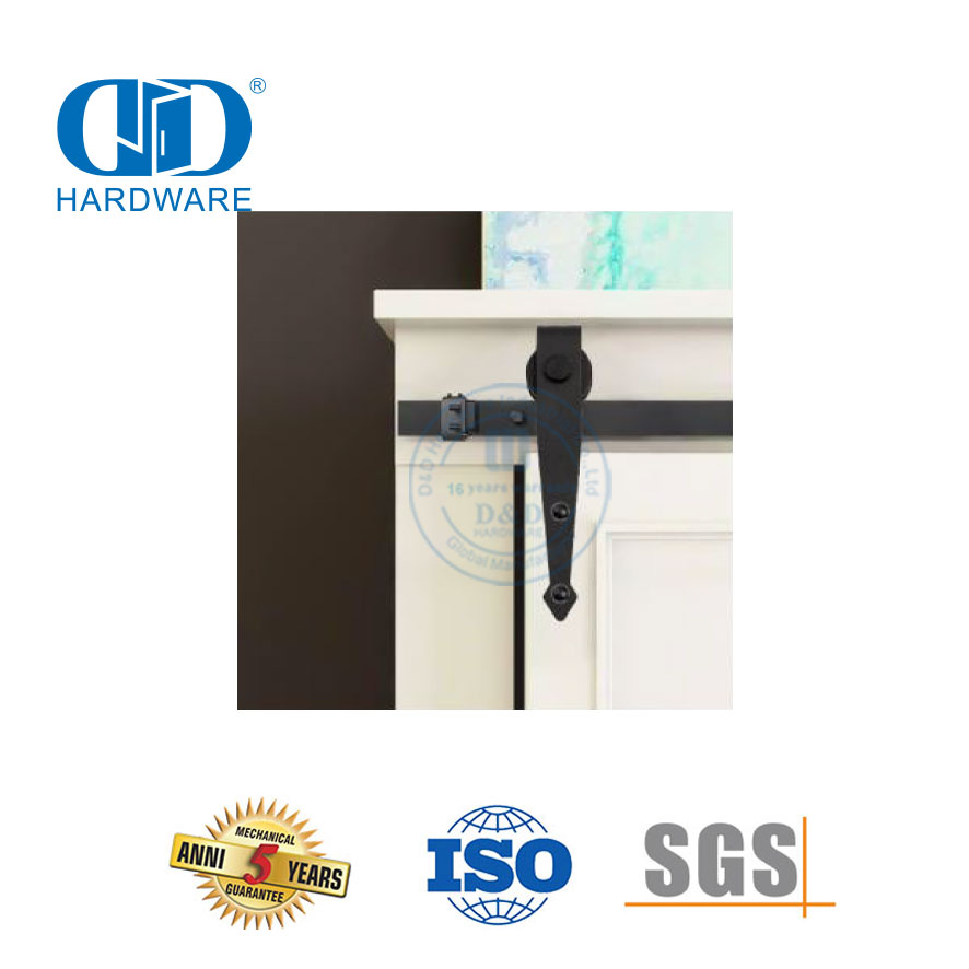 Herrajes para muebles de acero inoxidable, herrajes para puertas, juego de rieles, herrajes para puertas de granero de alta resistencia-DDBD034
