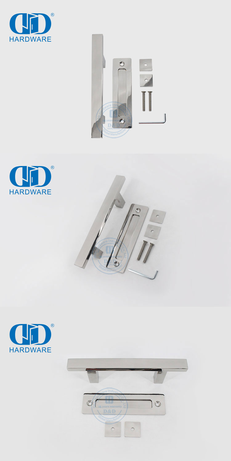 Herrajes para puertas correderas de lavandería doméstica de acero inoxidable, juego de manijas para puertas de granero con acabado Pss-DDBD103 PSS