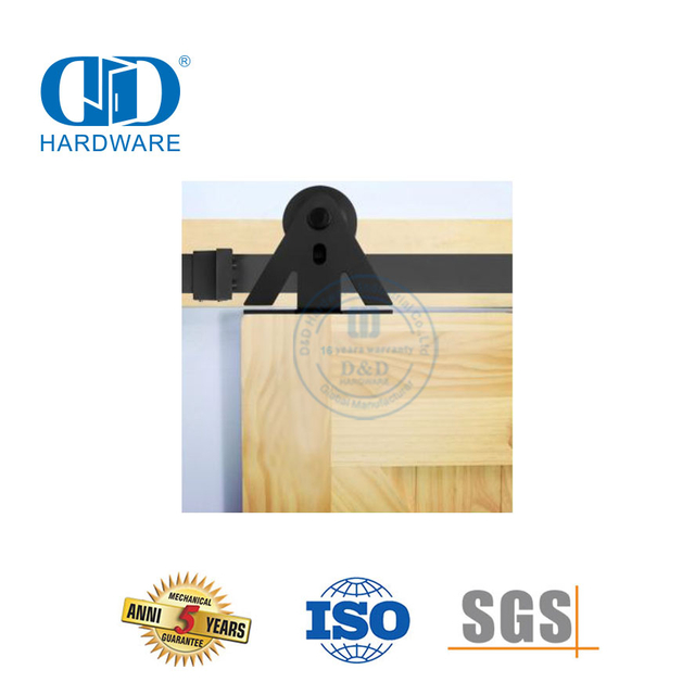 Herrajes para puertas de granero exteriores de acero inoxidable, herrajes para puertas correderas de madera de color negro, herrajes de acero para garaje-DDBD019