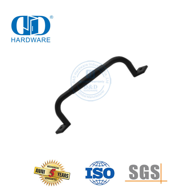 Manija de puerta corrediza de granero negra simple antigua de acero inoxidable Fabricante de herrajes para muebles Hardware de construcción-DDBD118