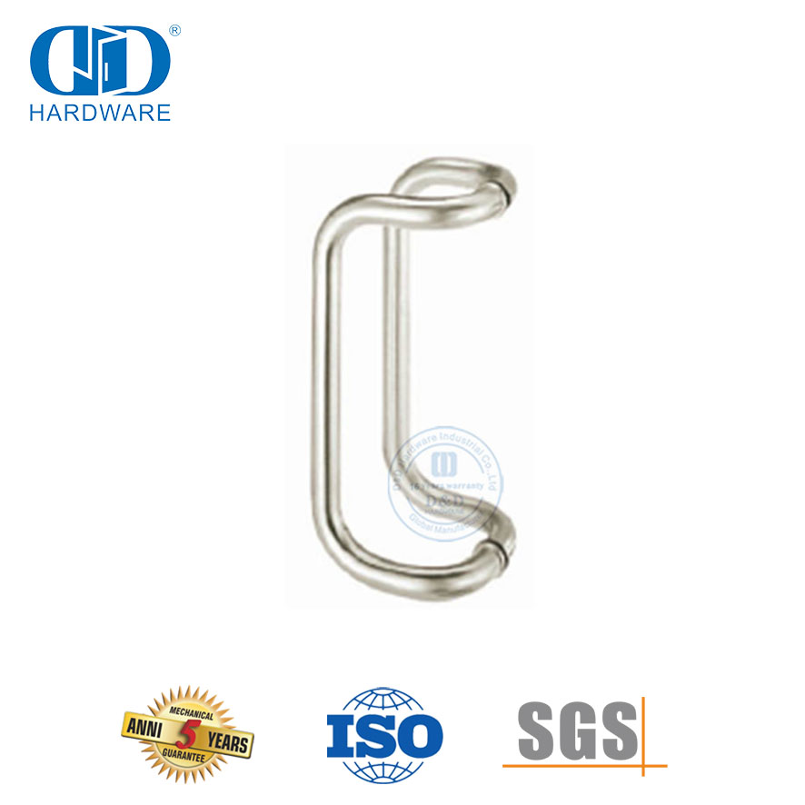 Tirador de puerta de vidrio comercial curvo de alta calidad, tirador para puerta de vidrio-DDPH005