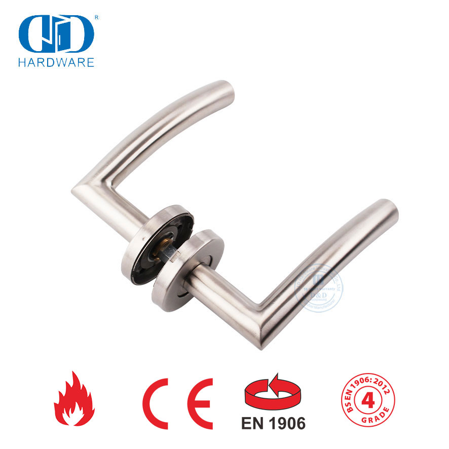 Manija de puerta de entrada BS EN 1906 Grado 4 para puerta de madera-DDTH008-SSS