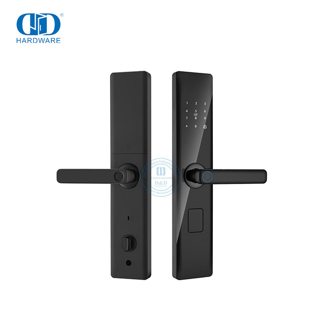 Manija de puerta delantera Cerradura electrónica de casa inteligente con huella digital y pantalla-DDDL001