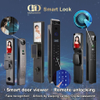 Timbre biométrico digital con huella dactilar, seguridad, alarma automática completa, cerradura de puerta inteligente-DDEL016