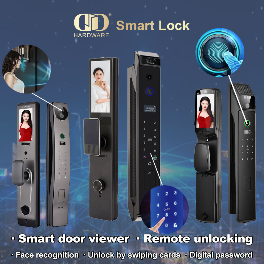 Timbre biométrico digital con huella dactilar, seguridad, alarma automática completa, cerradura de puerta inteligente-DDEL016