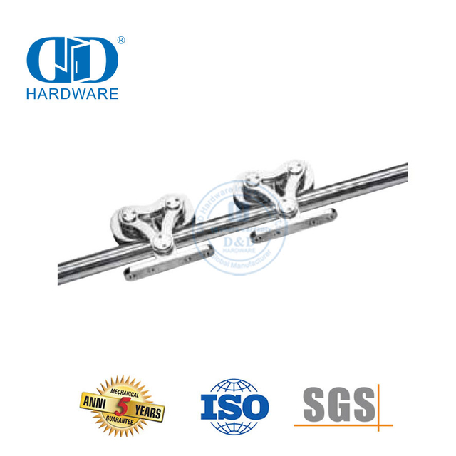 Herrajes para puertas corredizas de granero de acero inoxidable Herrajes de acero para garaje Herrajes para puertas Juego de rieles-DDBD051
