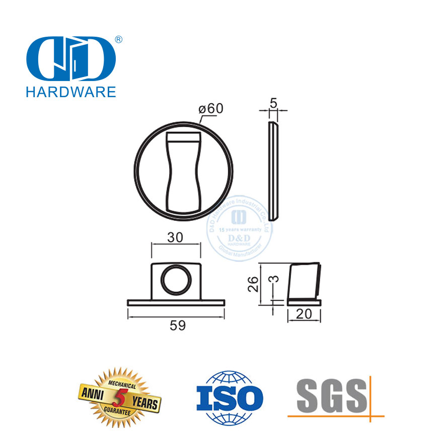 Nuevo modelo de zinc redondo café MSN negro muebles puerta accesorios magnético piso puerta Stopper-DDDS037