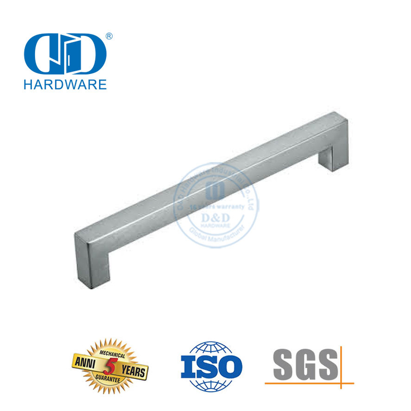Tiradores de herrajes para muebles Manija de puerta de gabinete de cocina hueca de acero inoxidable negro mate-DDFH033