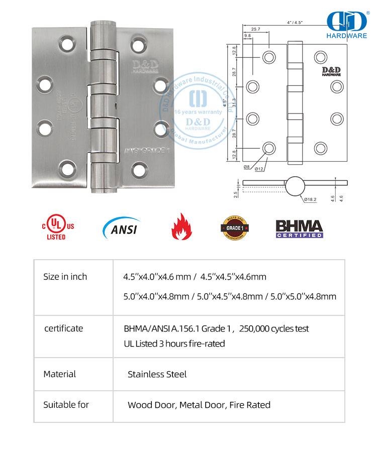 bisagra de puerta de alta resistencia, 