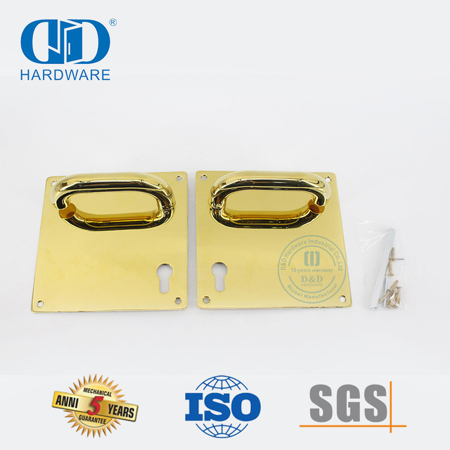 Manija de palanca de puerta de acero inoxidable duradera de centro a centro de 85 mm con placa-DDTP001-PVD