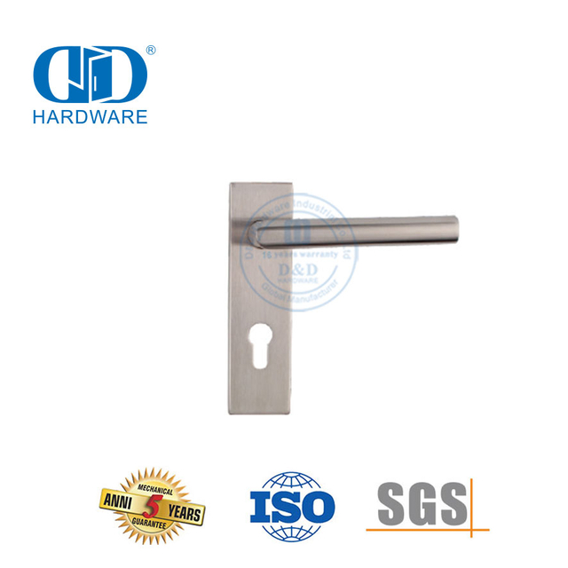 Cerradura de puerta dividida silenciosa, manija de palanca de puerta de madera para sala de estar con placa rectangular -DDTP009