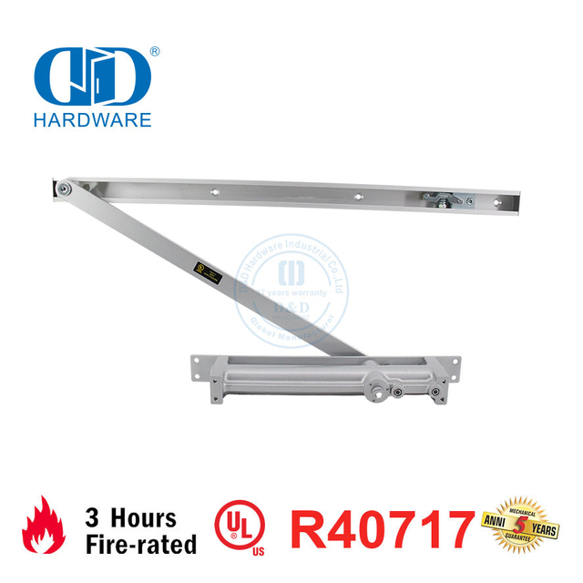 Ferretería de aluminio Certificación UL Resistencia al fuego Control ajustable Control posterior Cierrapuertas interior residencial hidráulico-DDDC054