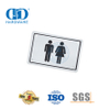 Placa de señalización de tipo cuadrado de acero inoxidable Placa de señalización de puerta de baño de baño público unisex-DDSP003