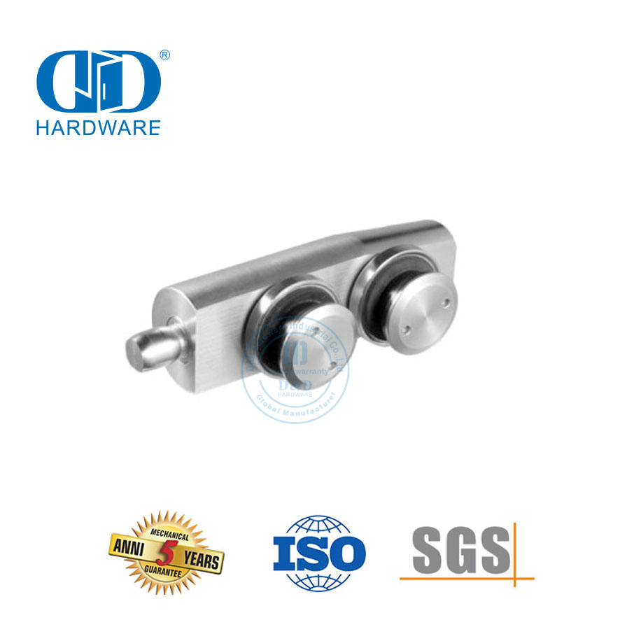 Parche pivotante de acero inoxidable sobre panel Hardware de vidrio pivotante-DDGP005