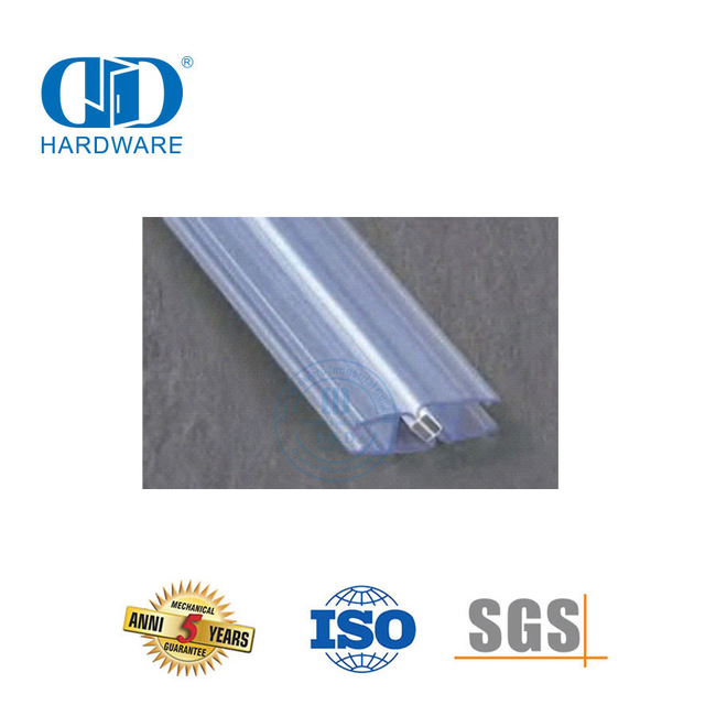 Tira de sellado de goma Accesorios para puertas de vidrio Puerta de ducha Puerta corrediza de vidrio Baño PVC Tira de sellado impermeable-DDWS003