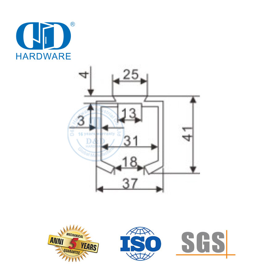 Abrazadera de puerta Partición de vidrio de aluminio de acero inoxidable Rieles de puerta corredera colgantes Accesorio de puerta para puerta corredera-DDGS139