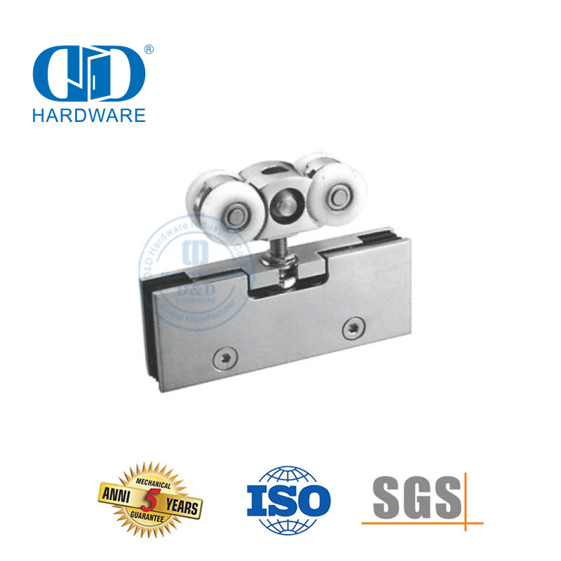 Fabricante de China, abrazadera de puerta, acero inoxidable, hierro, puerta de ducha, rodillo, puerta corredera, tubo, herrajes de vidrio para baño-DDGS137