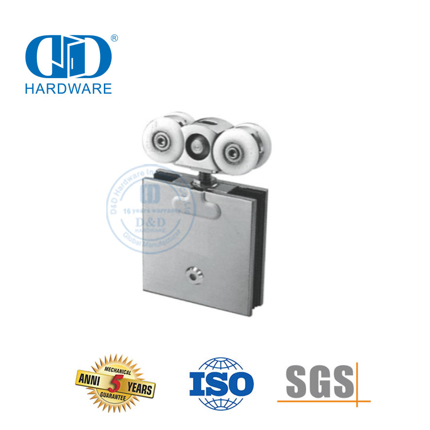 Abrazadera de puerta de alta seguridad, accesorios de vidrio de aluminio de acero inoxidable, herrajes para baño, rodillo para puerta de ducha para puerta corredera-DDGS138