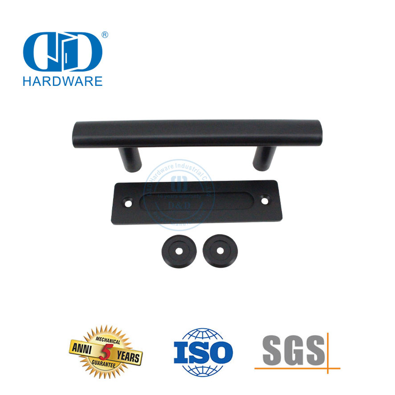 Tirador de puerta de acero inoxidable negro mate Manija de puerta comercial Manija de palanca hueca-DDBD101 MB